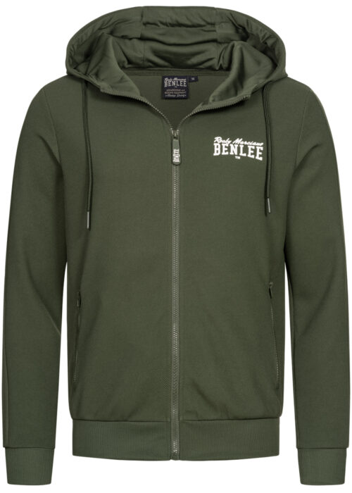 hombre chándal con capucha slim fit olive/blanco